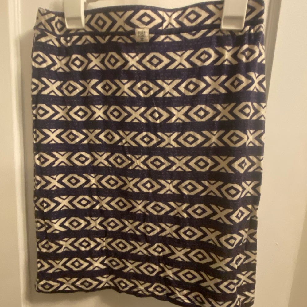 Blue and cream Printed Mini skirt